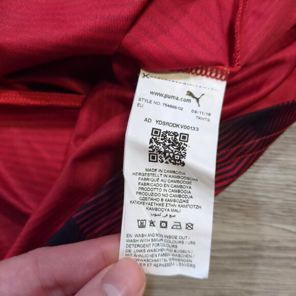 Puma Men's Size XL AC Milan Training Jersey 2018/2019 Red Black Soccer Football - Picture 3 of 9